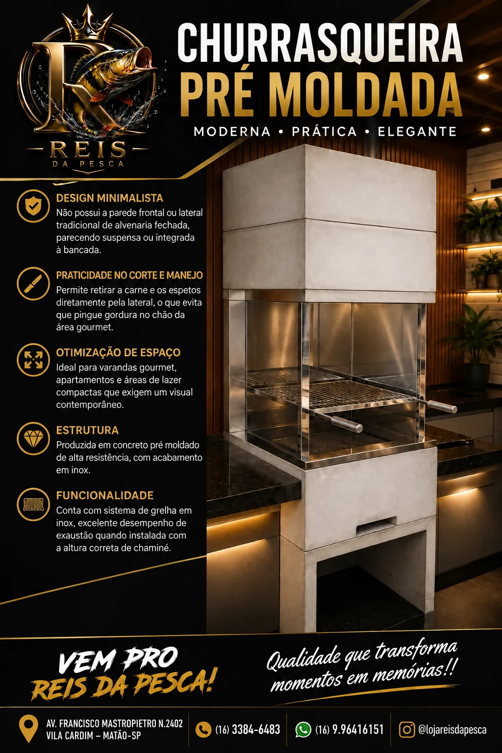 Churrasqueira pré-moldada moderna